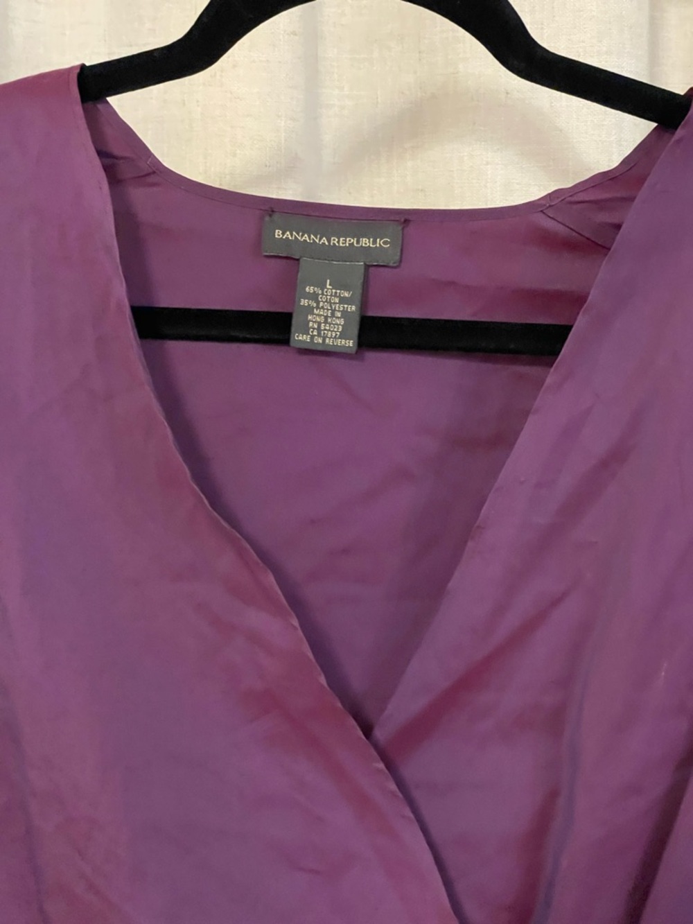 Banana Republic Deep Purple Wrap Tie Blouse - Picture 3 of 8